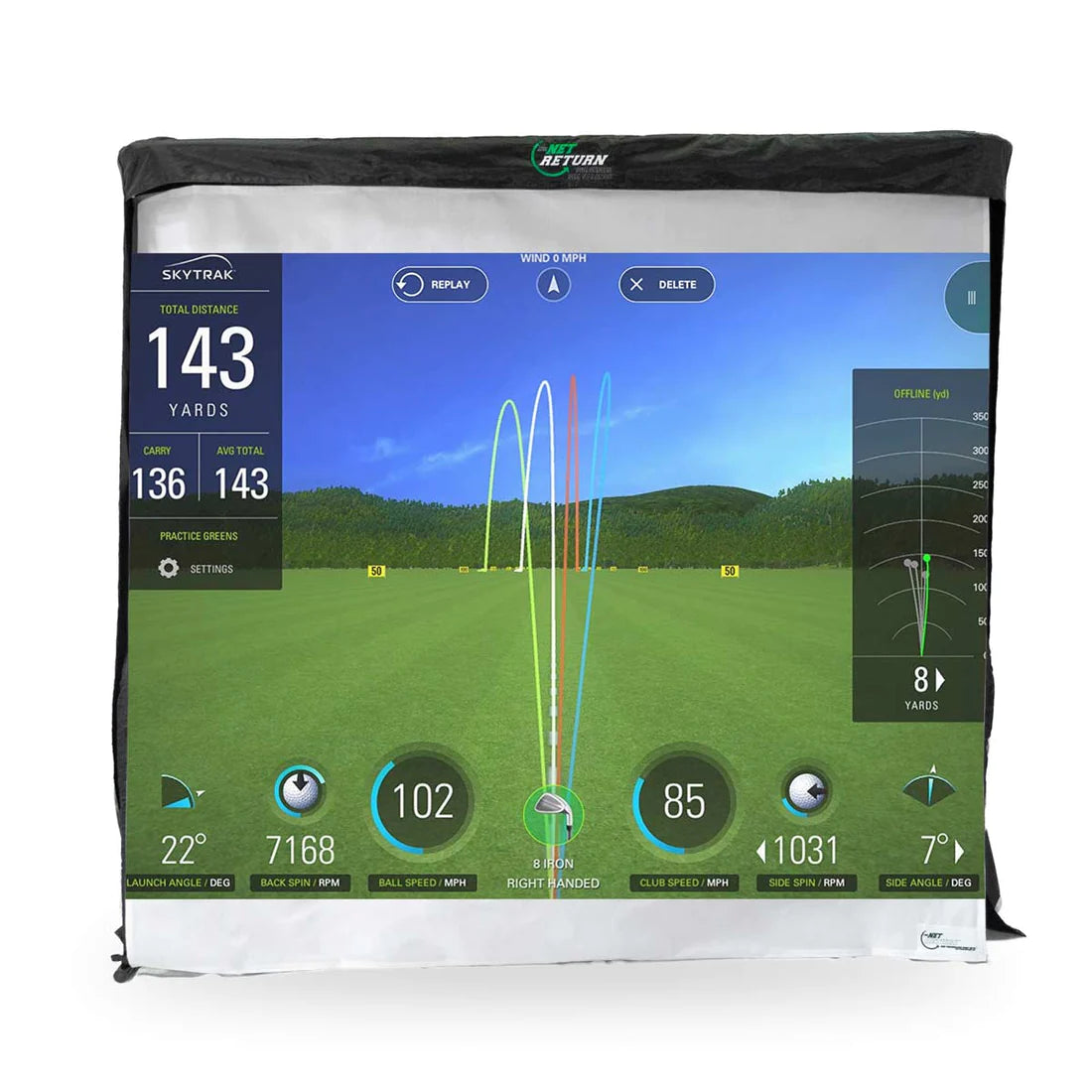 Net Return Sim Kit With Screen and SkyTrak Driving Range