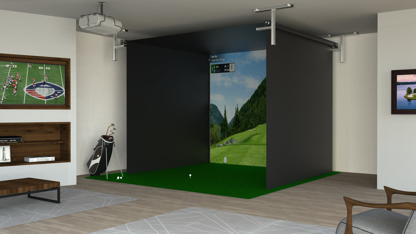 Sport Screen Retractable Enclosure Ceiling Mount With Walls Down