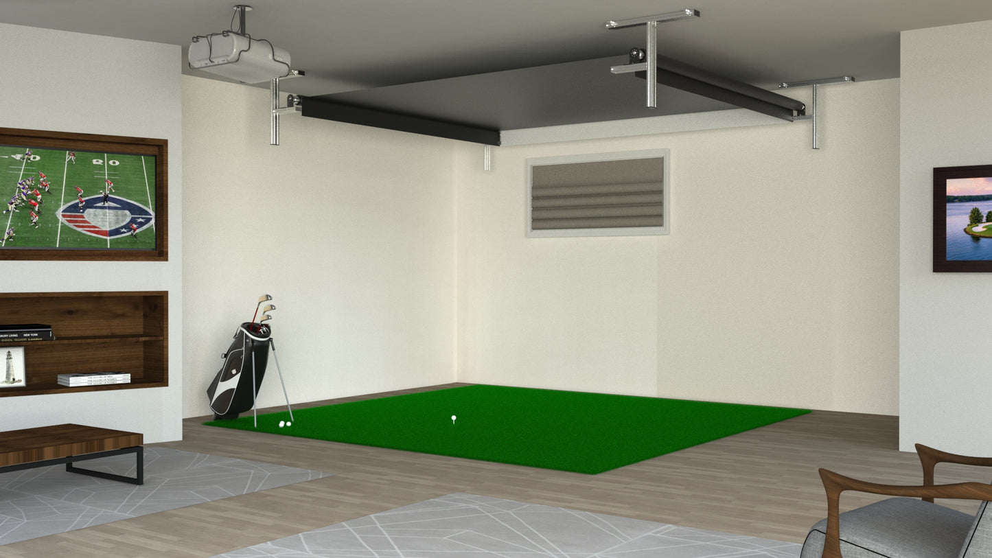 Sport Screen Retractable Enclosure  Ceiling Mount With Walls Up