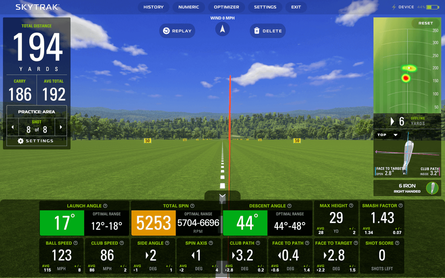 SkyTrak+ Driving Range and Data Output
