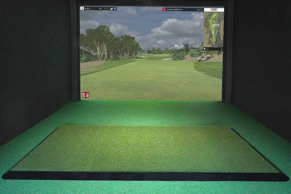 Kinedek commercial grade 5' x 10' Golf Hitting Mat and tray system.