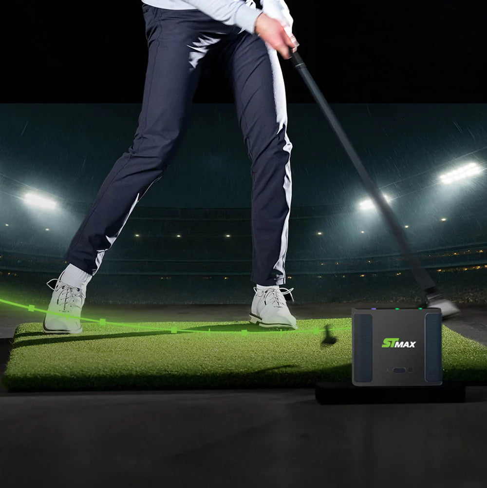 SkyTrak ST Plus Launch Monitor In Use with Golfer