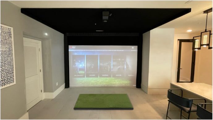 Custom Home Golf Simulator with Wall Tiles