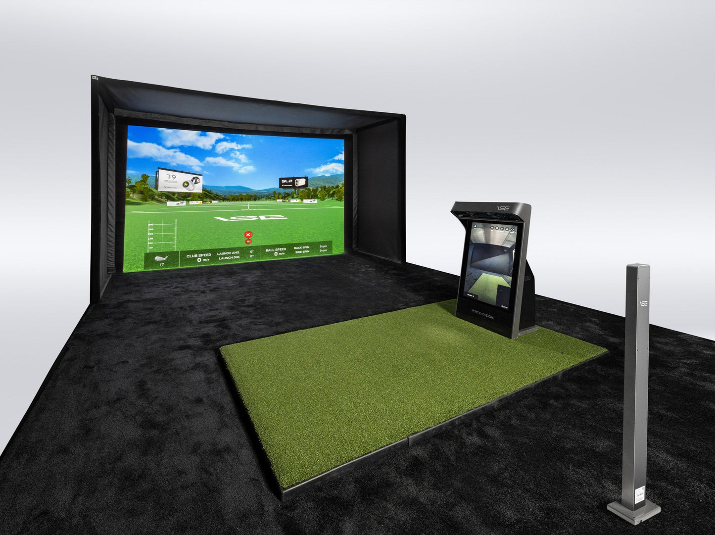 Voice Caddie VSE Launch Monitor Sample setup.