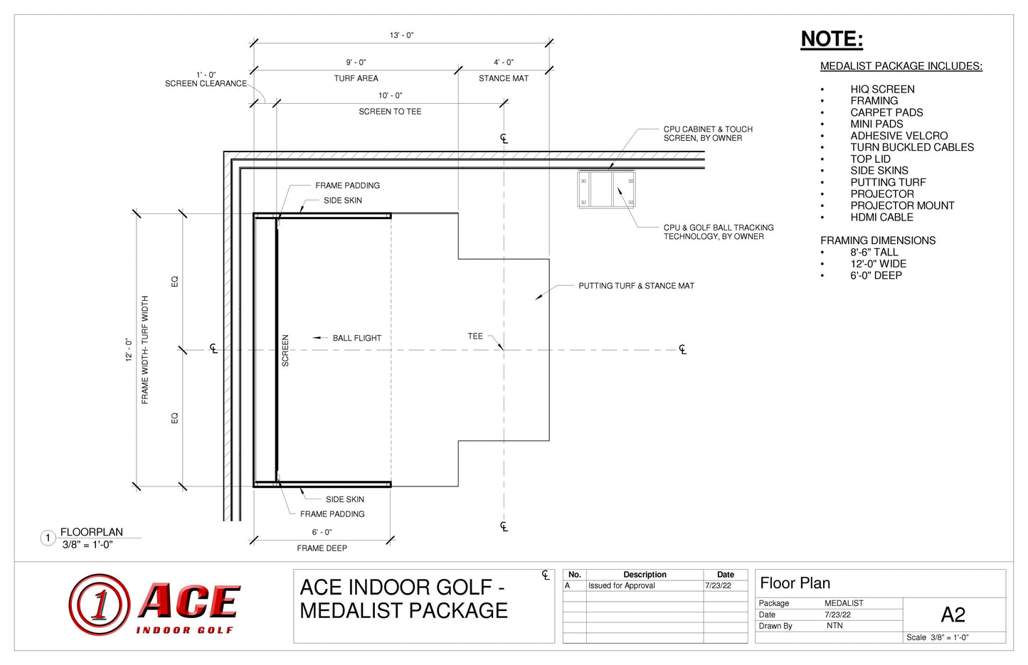 Medalist Golf Simulator Enclosure Kit