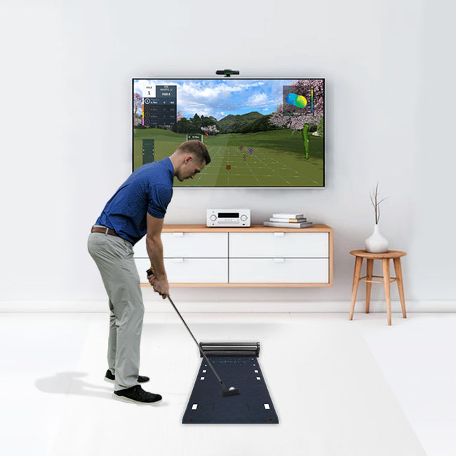 ExPutt RG 500D with Golfer Putting And TV In Background