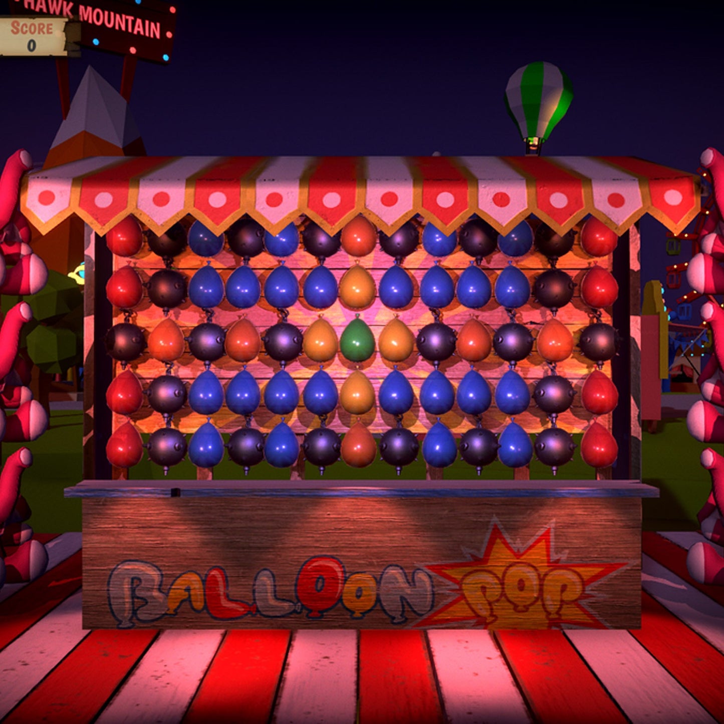 Foresight Fairgrounds Arcade Games. Showing Balloon Pop Arcade Game Mode
