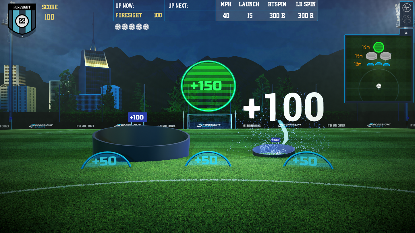 GC Hawk Launch Monitor, Soccer Mode Screenshotl