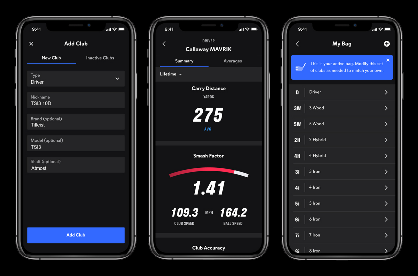 FullSwing Kit Phone App Screenshots