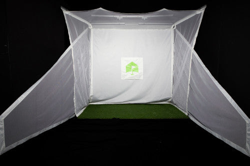 HomeCourse Pro Golf Net Enclosure with Retractable Screen at