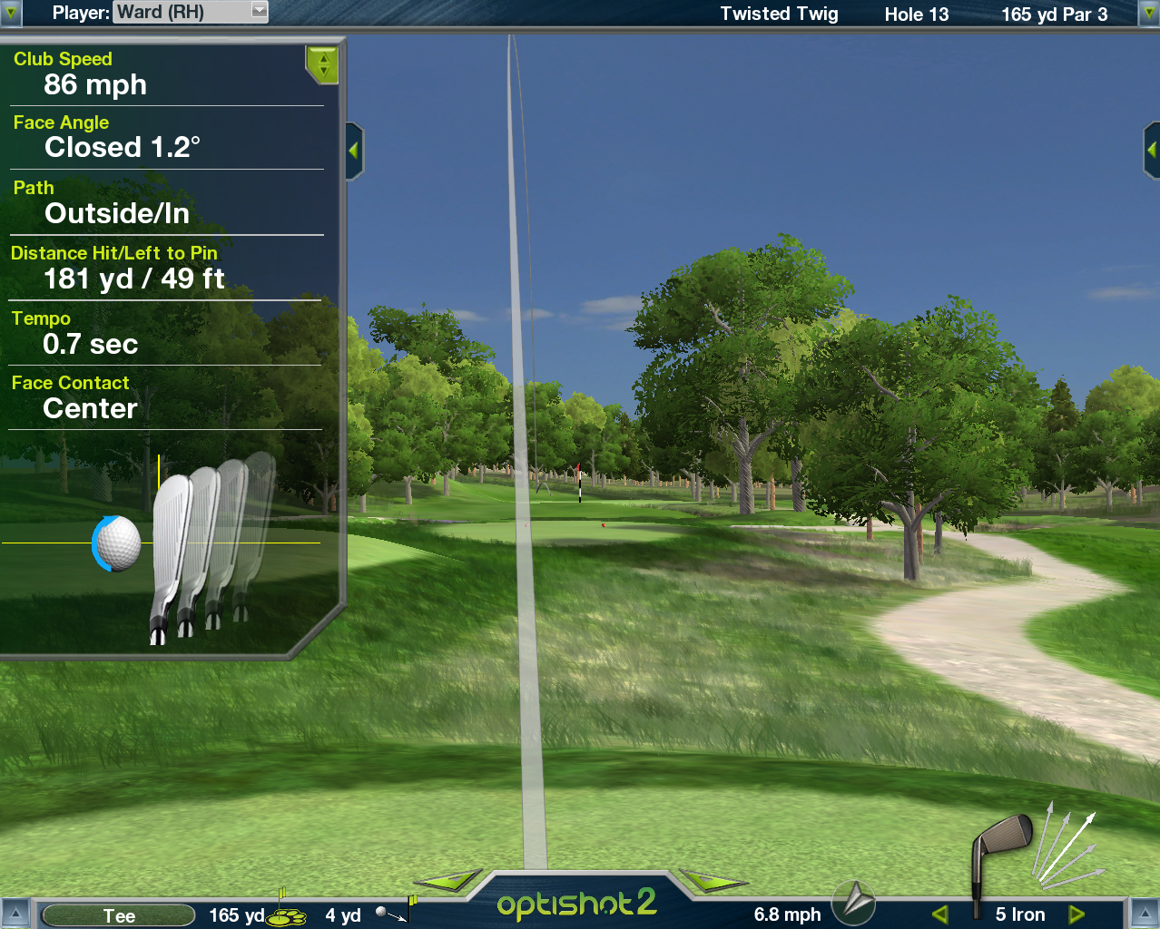 Optishot 2 Golf Simulator Launch Monitor Golf Course Software screenshot