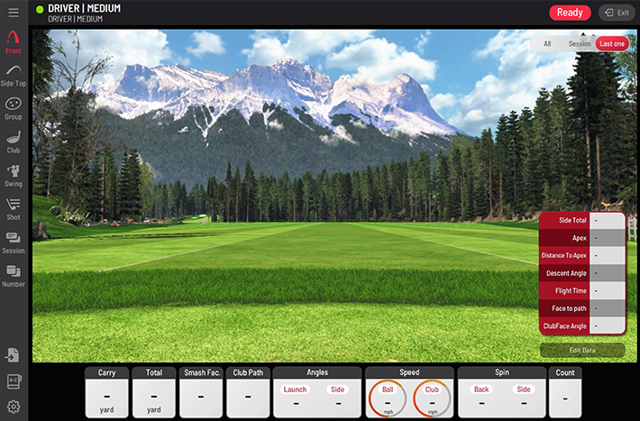 Uneekor Eye Xo Launch Monitor Range Screen.