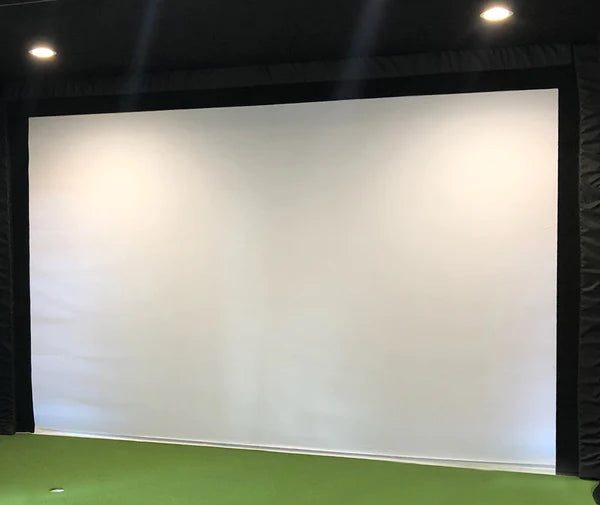 Golf impact screen with gap and frame pads