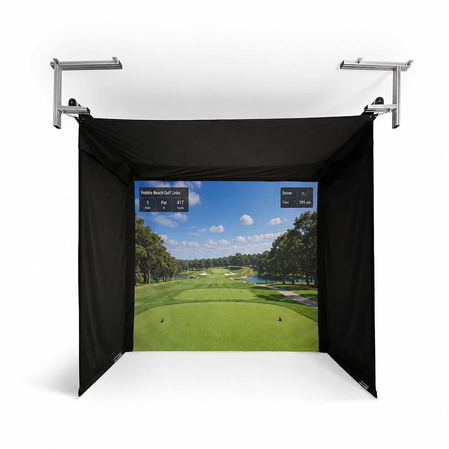 SportScreen Vanish Lite 9 Front View Showing Ceiling Brackets