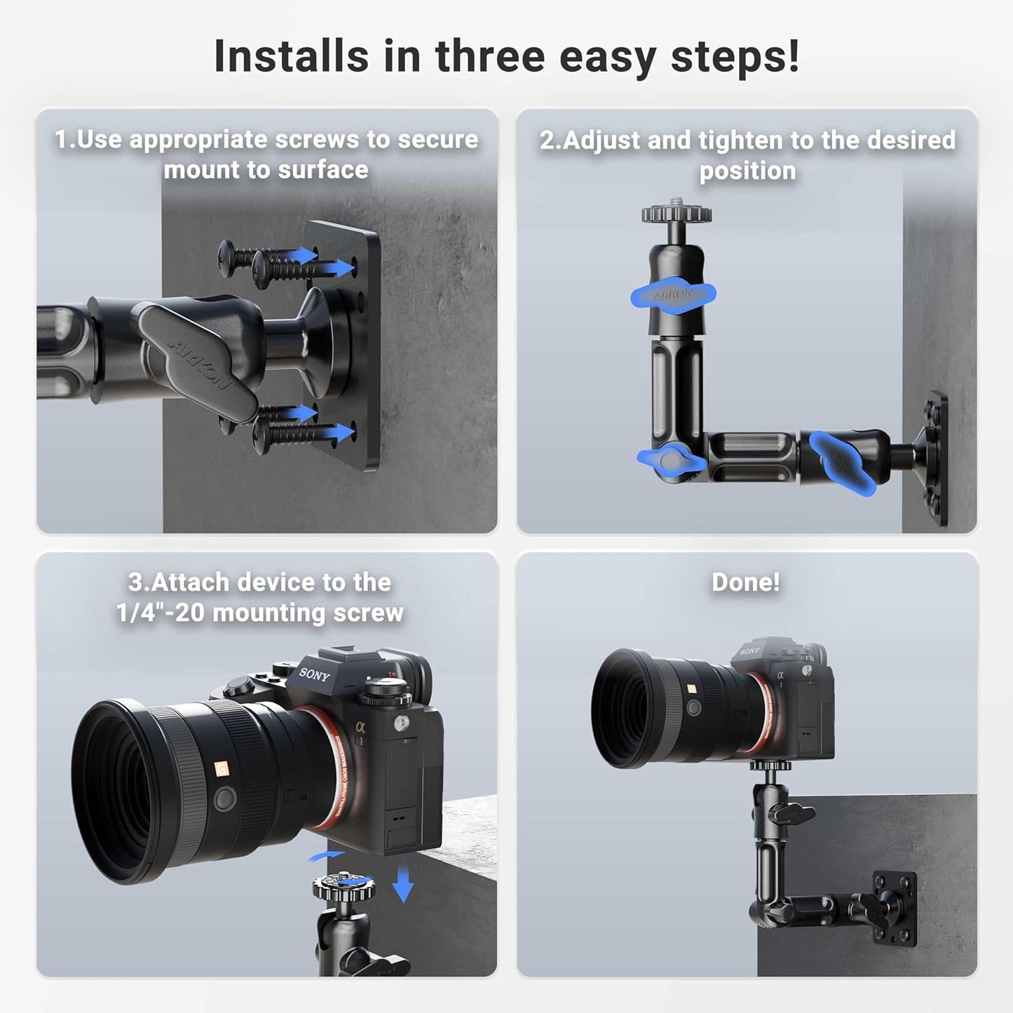 3-Step Installation for Akron Camera Mount