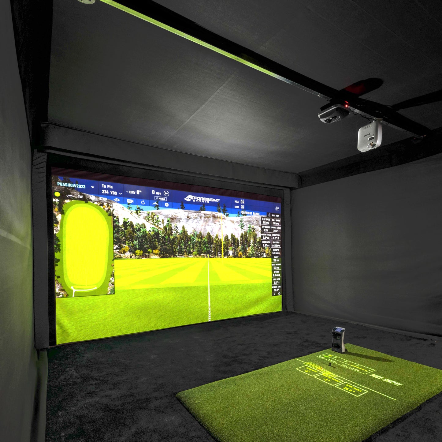 Enterprise 18' Golf Simulator Enclosure Ceiling Mounting Bar