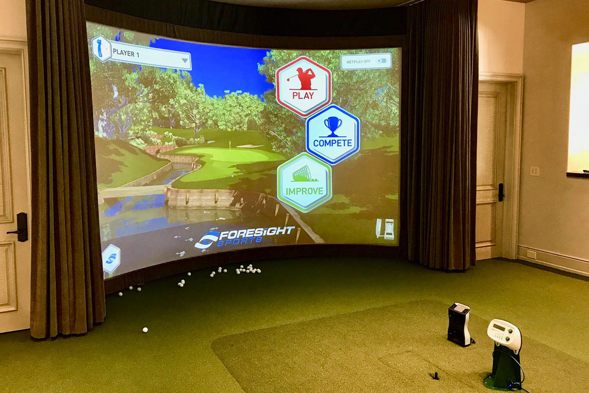 Golf Simulator with Curved Screen