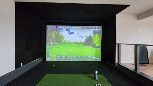 Custom Residential Golf Simulator With Wall Tiles