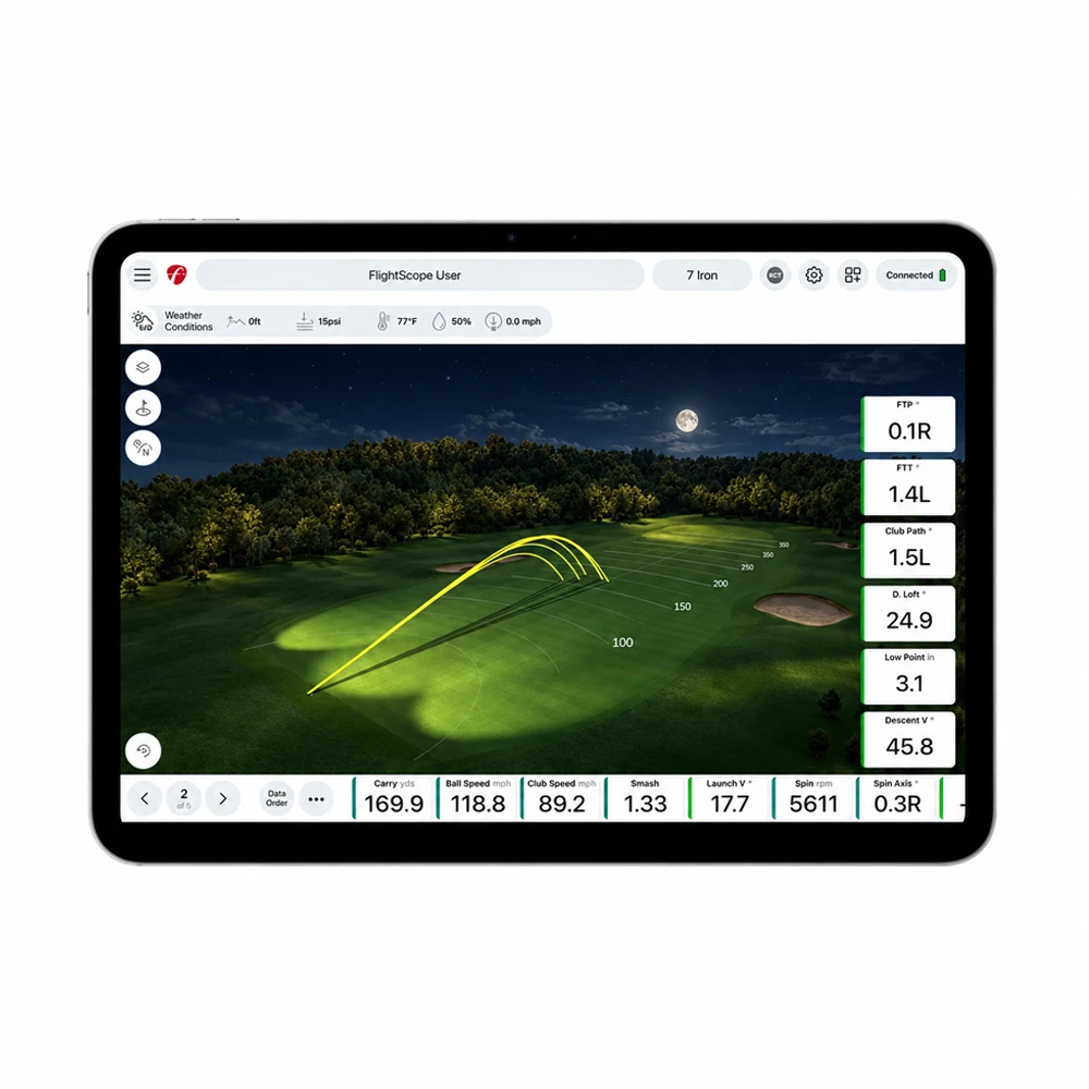 FlightScope Pro Package Range Side View t Night