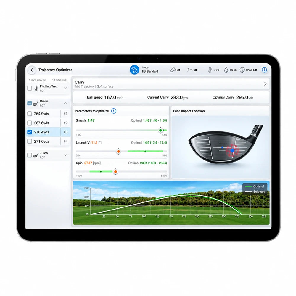 FlightScope Pro Package Trajectory Optimization on iPad