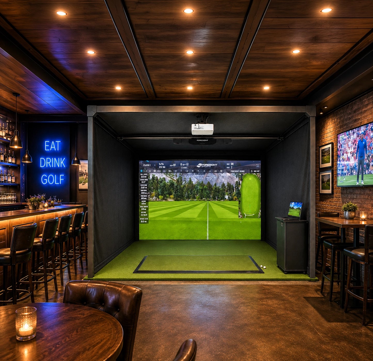 Foresight Falcon Platinum 15' Enclosure with Epson L695SU Projector Golf Simulator Package