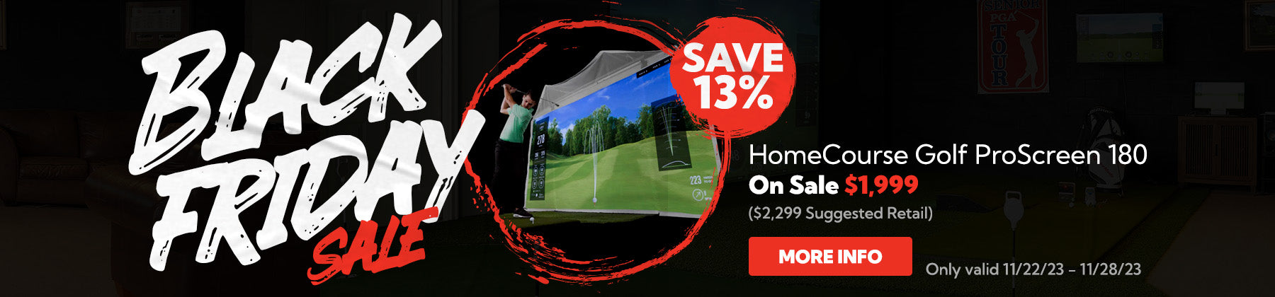 Save 13% On HomeCourse Pro Retractable Golf Screen