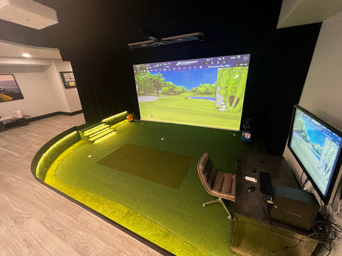 Cutout Basement Floor Custom Installed Golf Simulator