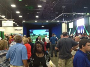 Trade Show Booth Golf Simulator Rental In Convention Hall