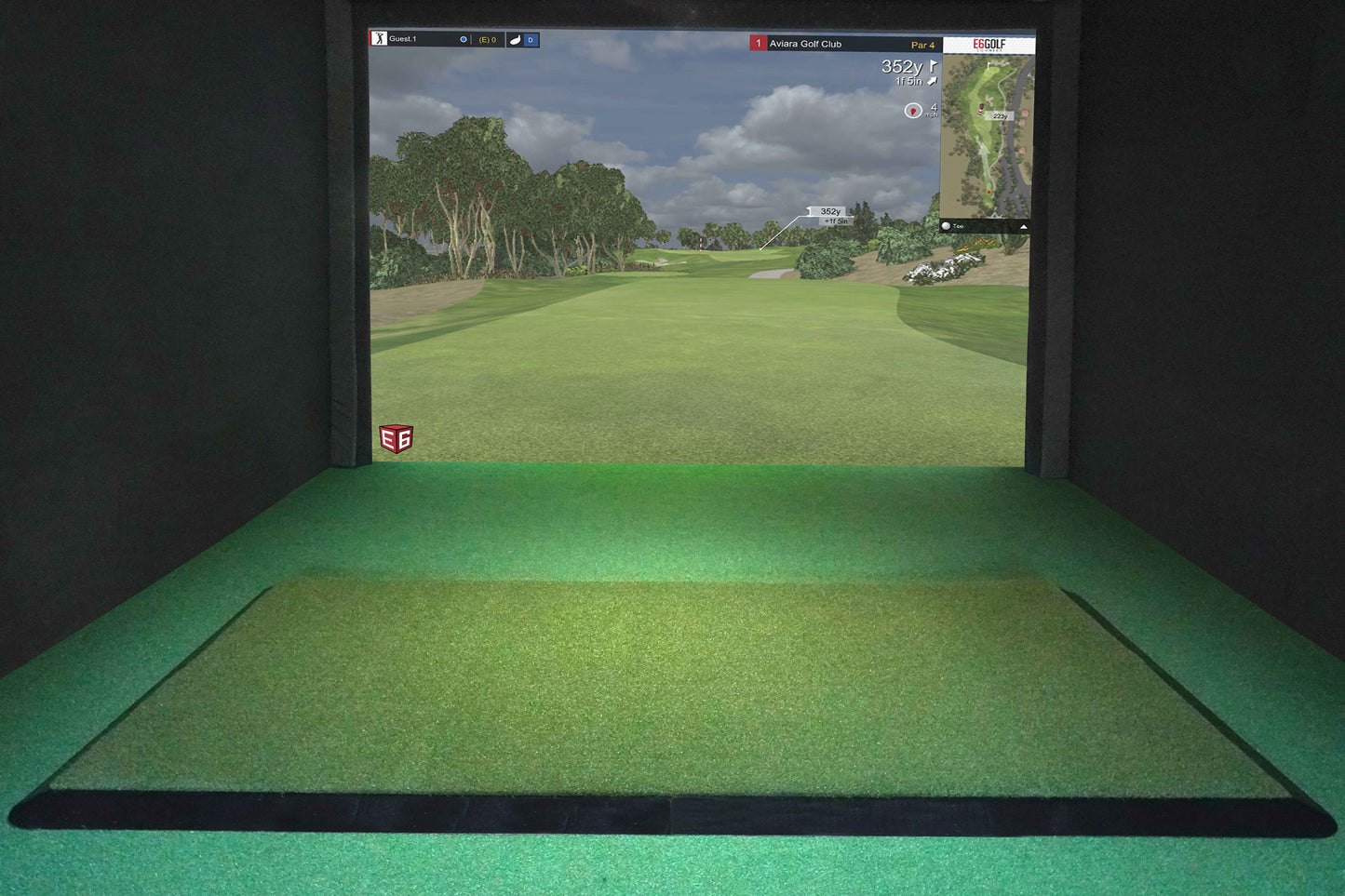 Kinedek commercial grade 5' x 10' Golf Hitting Mat and tray system.