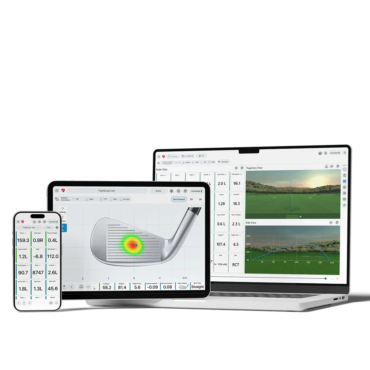 FlightScope FS Golf App Pro Package and Face Impact Location on PC, Tablet, and iPhone