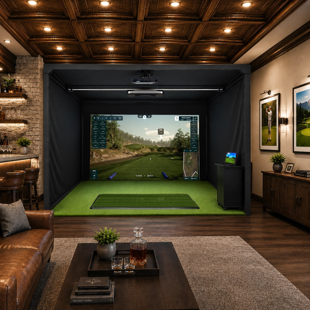 ProTee VX Platinum 15' Enclosure with Epson 1781 Projector Golf Simulator Package Front View
