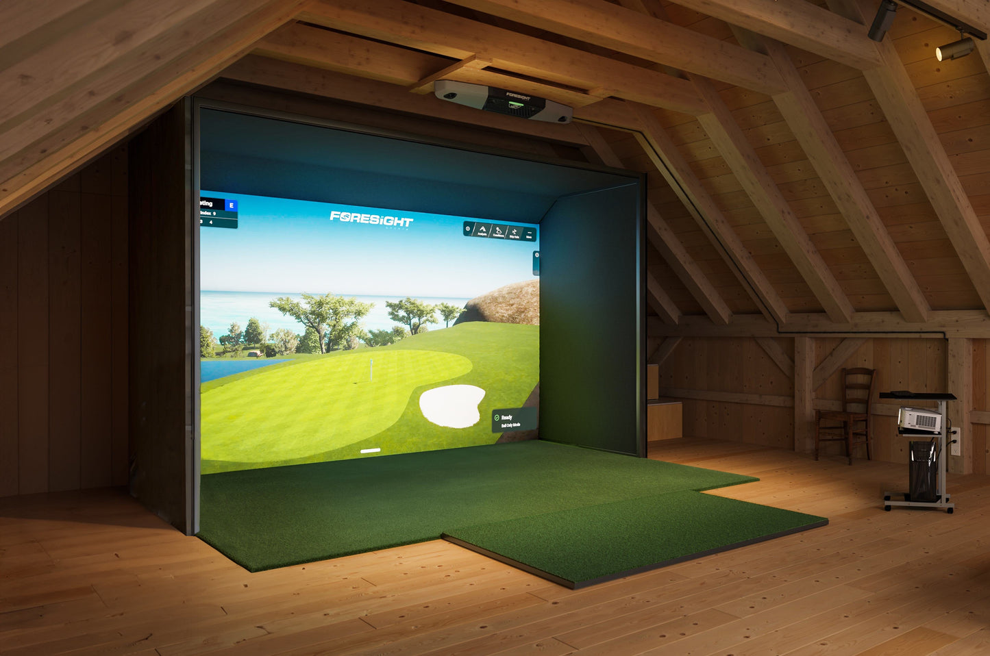 Foresight Sim In A Box Ace Golf Simulator Package with Falcon Launch Monitor