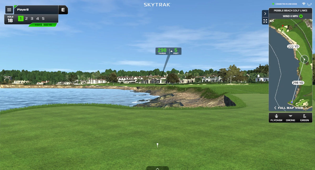 SkyTrak+ Pebble Beach Course Hole 18