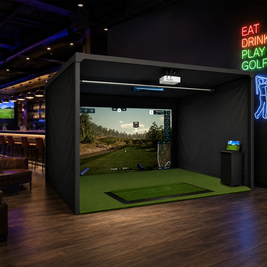 TruGolf Apogee Platinum 15' Deep Golf Simulator Package with Epson L695 Projector