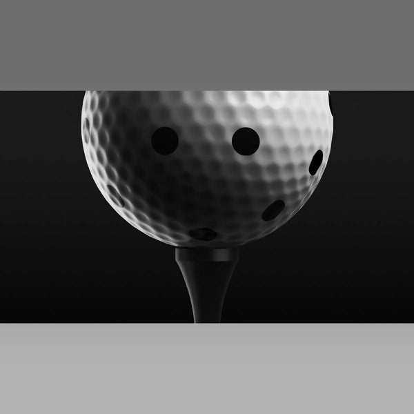 QED Marked Ball on Tee Closeup
