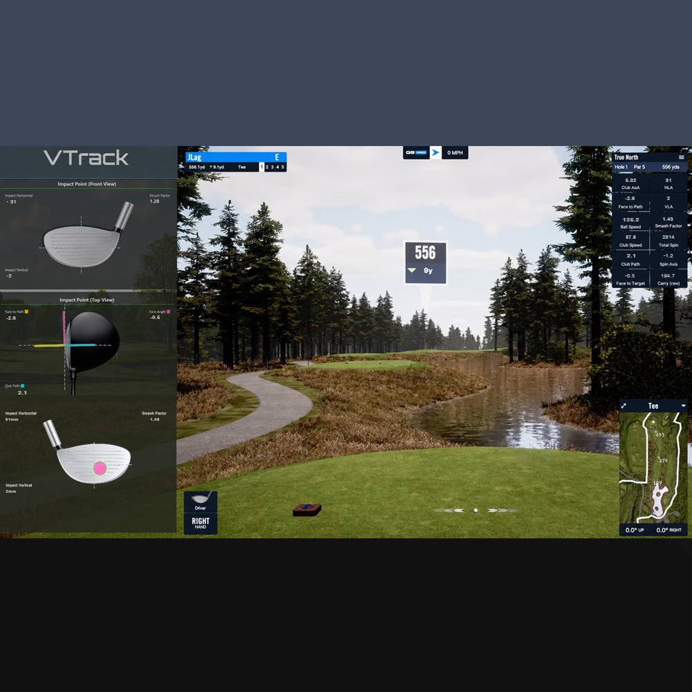 VTrack GSPro True North Hole #1 with Ball & Club Data