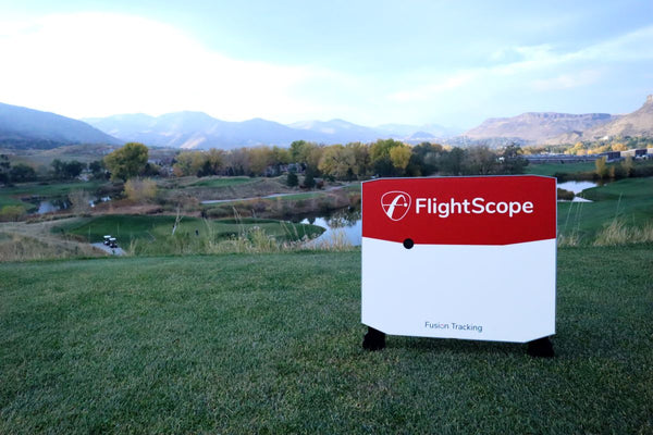FlightScope X3 Launch Monitor on Grass Overlooking Hole