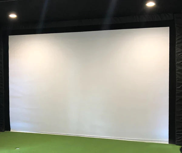 Golf Simulator Screen System with screen, gap pads, and frame pads