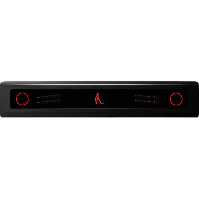Black VTrack launch moister with red indicator lights on a white background