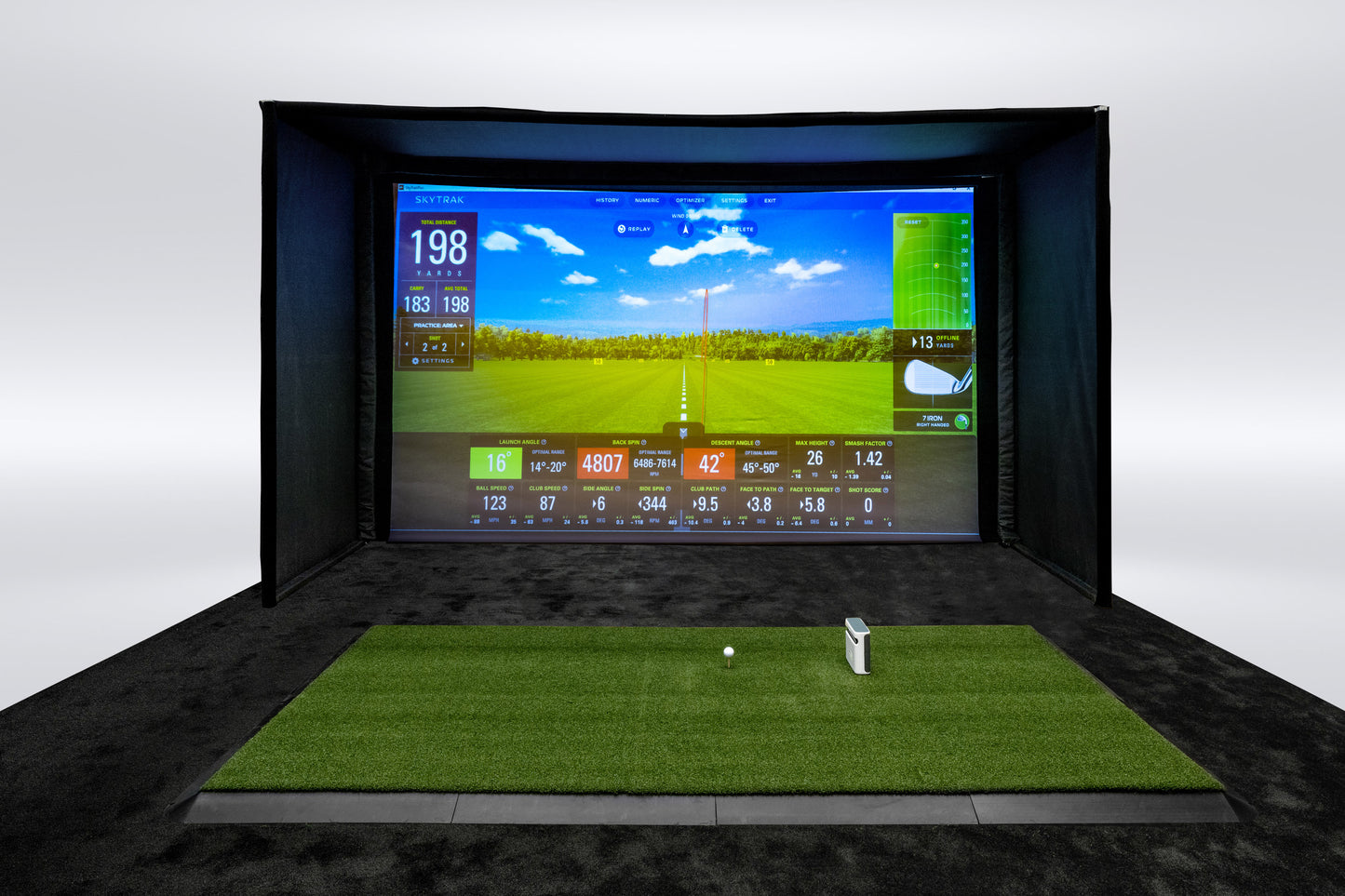 Pro Series Golf Simulator Enclosure Sample Layout Front view