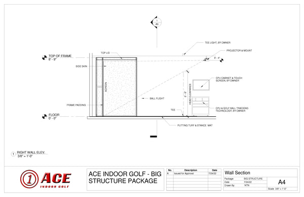 Pro Series Golf Simulator Enclosure, Design Layout Blueprints 3