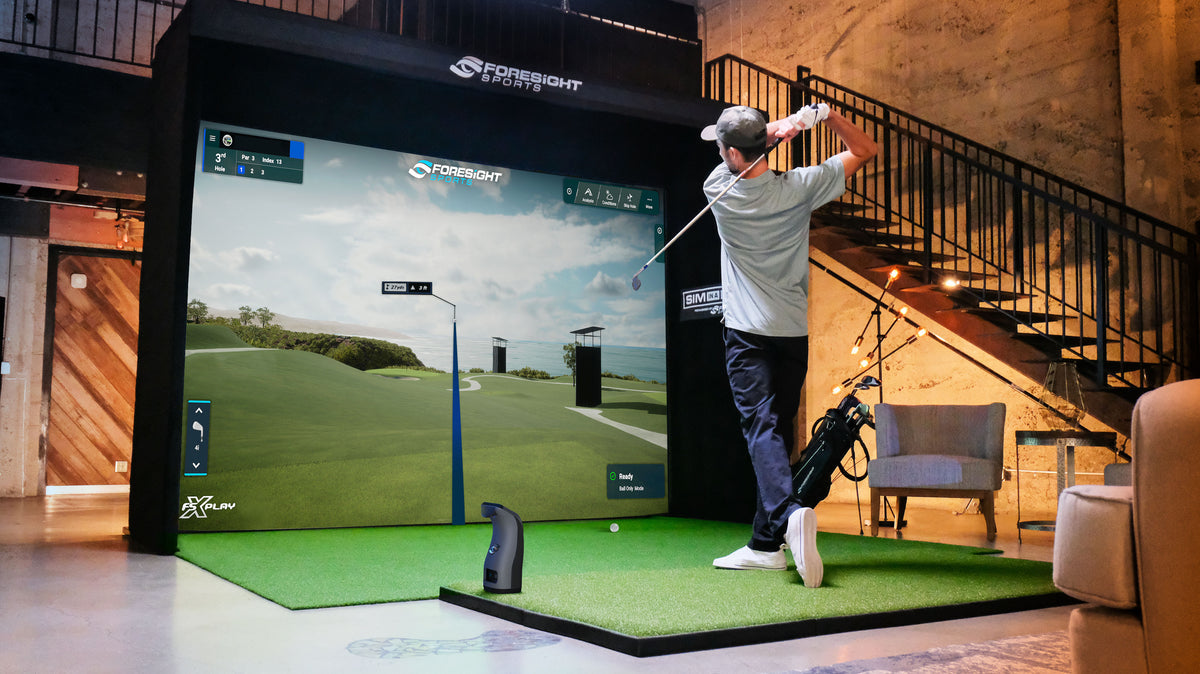 Sim-In-A-Box Birdie Golf Simulator Package Teeing Off Example