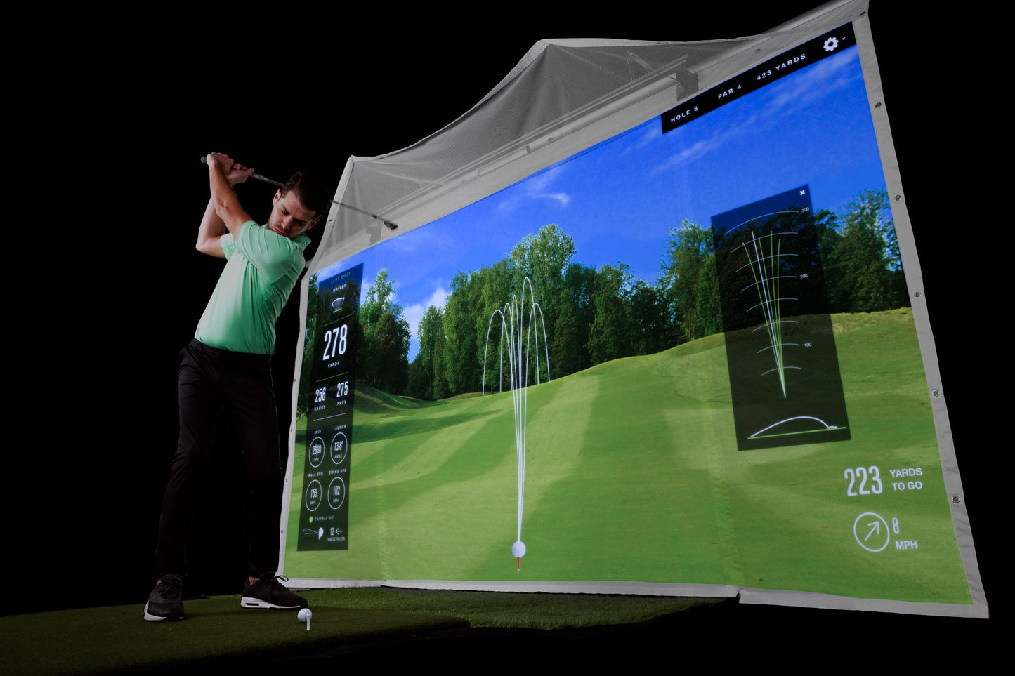 Homecourse Pro Retractable Screen for Golf Simulators 