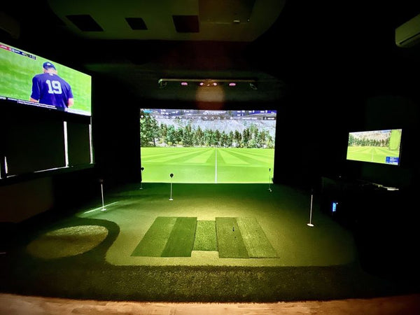 GCHawk Golf Simulator in Room with three Screens